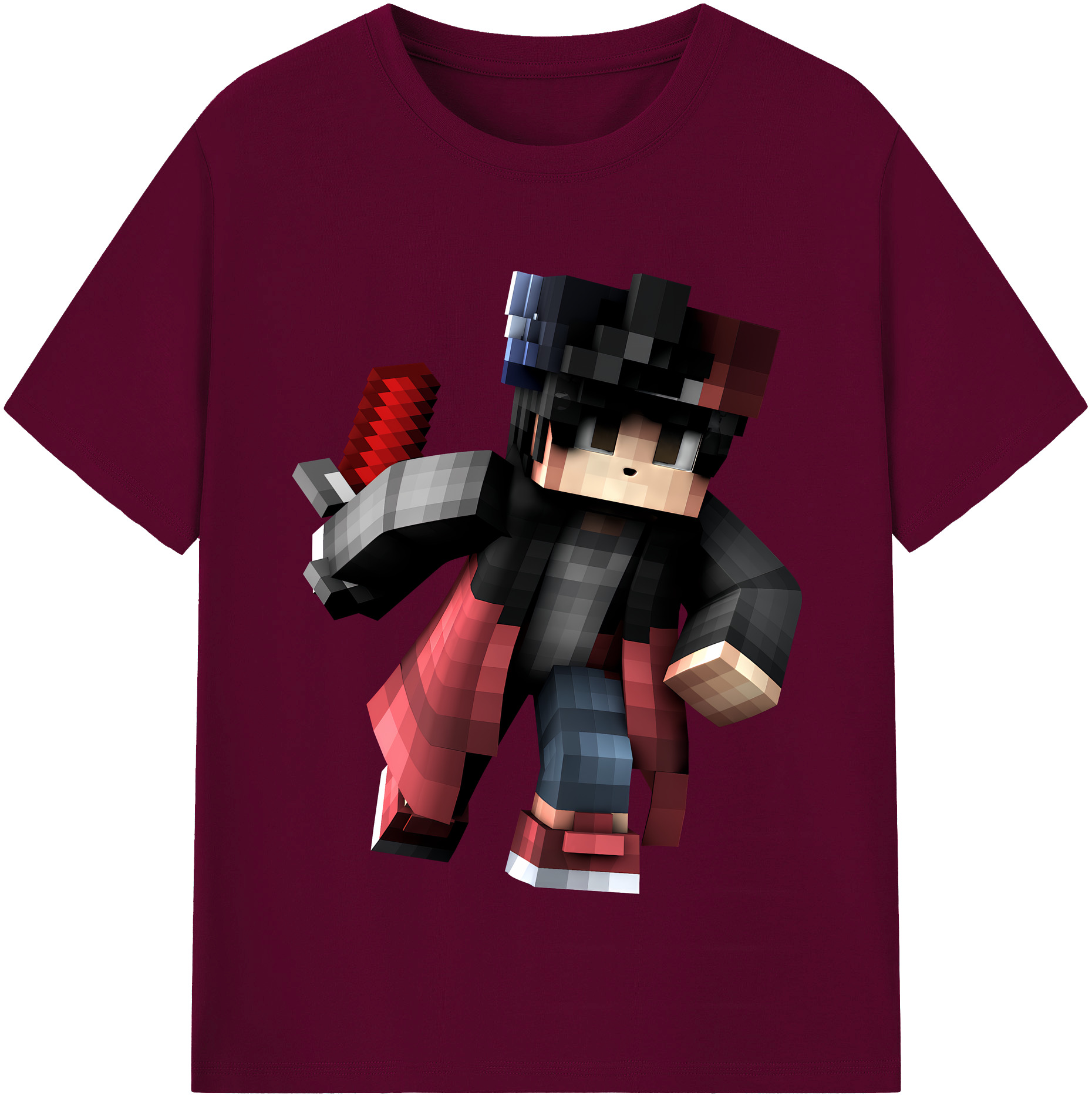 （画像用） マインクラフト ブロックの世界 Minecraft MC Block world レディースカジュアルプリントTシャツ（綿100％）